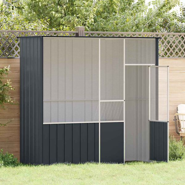 vidaXL Bird Cage Anthracite 215x78x200 cm Galvanised Steel