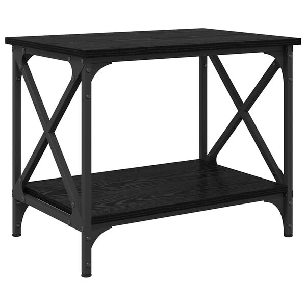 vidaXL Side Table Black Oak 55 x 38 x 45 cm Engineered Wood