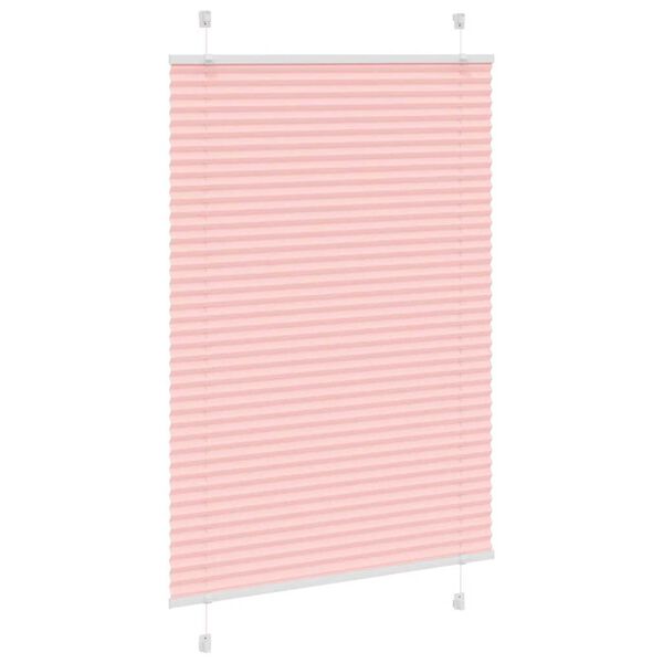 vidaXL Pleated Blind Pink 90x100 cm Fabric Width 89.4 cm Polyester