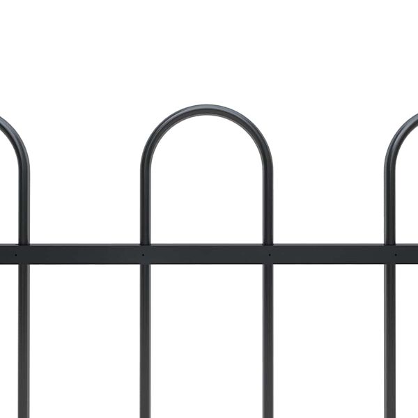 vidaXL Garden Fence with Hoop Top Steel 1070x80 cm Black