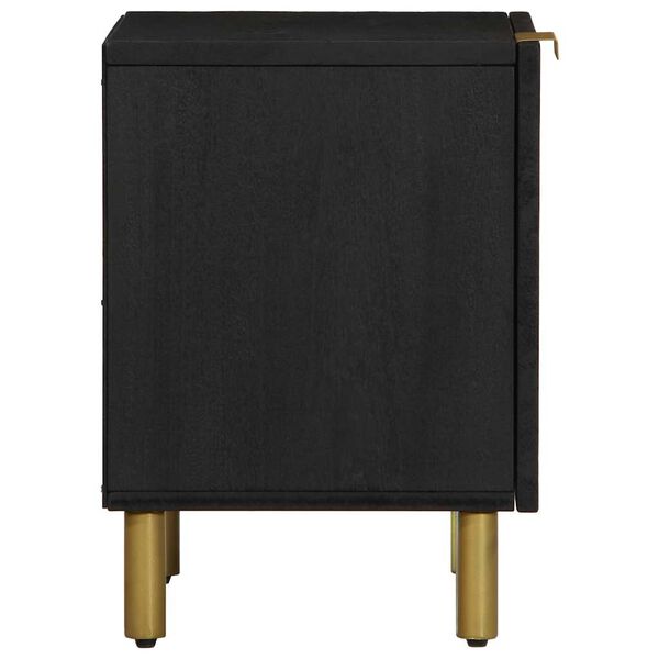 vidaXL Bedside Cabinet Black 40x33x46 cm Solid Wood Mango