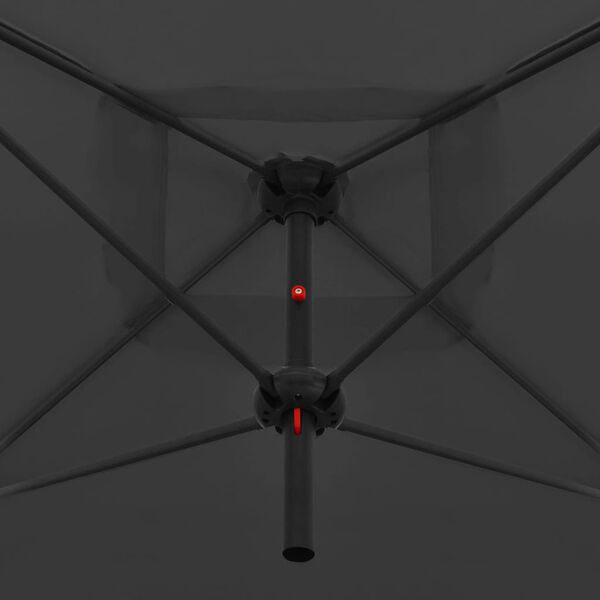 vidaXL Double Parasol with Steel Pole 250x250 cm Anthracite