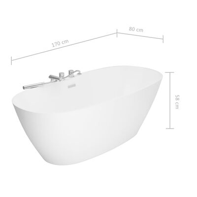 vidaXL Freestanding Bathtub with Faucet White Acrylic 204 L