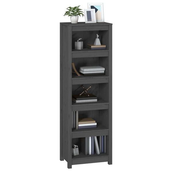 vidaXL Book Cabinet Grey 50x35x154 cm Solid Wood Pine