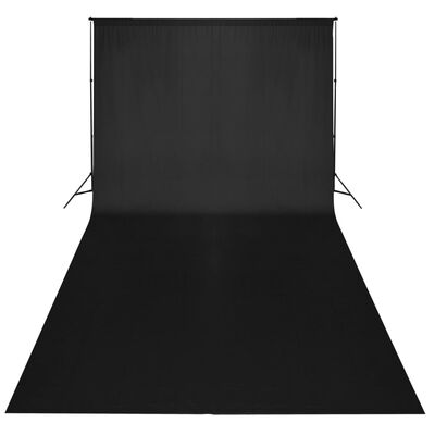 vidaXL Backdrop Cotton Black 300x300 cm