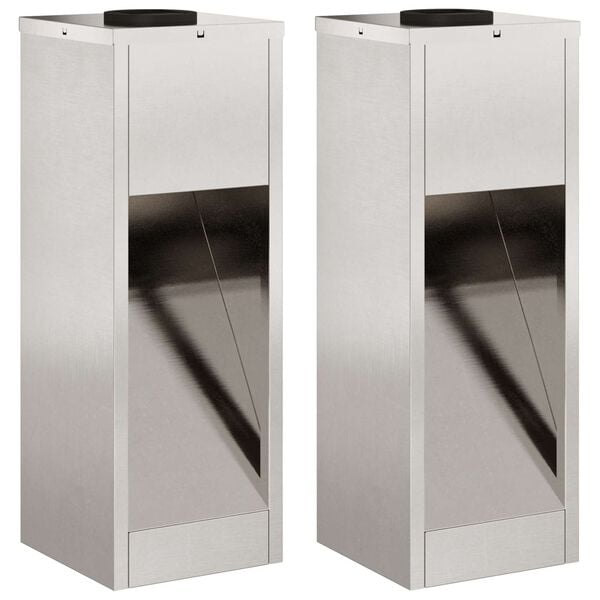 vidaXL Solar Led Pathway Light 2 pcs Silver Stainless Steel