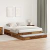 vidaXL Storage Bed Frame with Drawer Old Wood 150 cm Engineered Wood