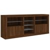 vidaXL Sideboard with LED Lights Brown Oak 162x37x67 cm