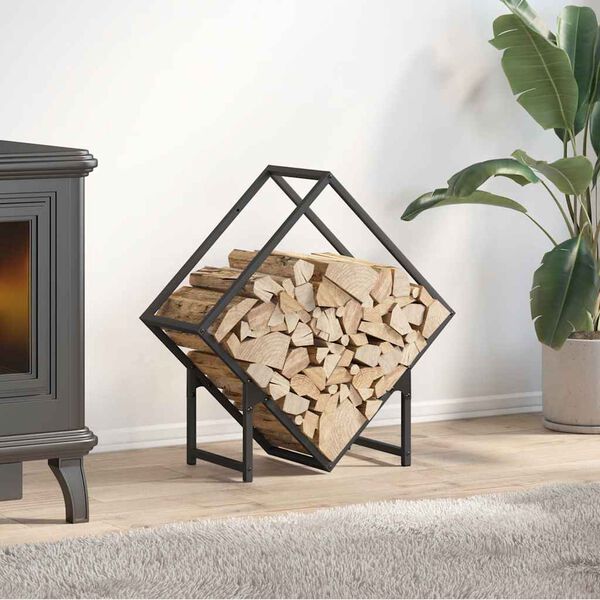 vidaXL Firewood Rack Black 60x25x60 cm Cold-rolled steel