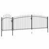 vidaXL Garden Fence Gate "Woerden" with Spear Top 5x1,5 m Black