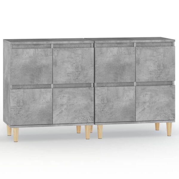 vidaXL Sideboards 2 pcs Concrete Grey 60x35x70 cm Engineered Wood