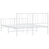vidaXL Metal Bed Frame without Mattress with Footboard White 160x200cm