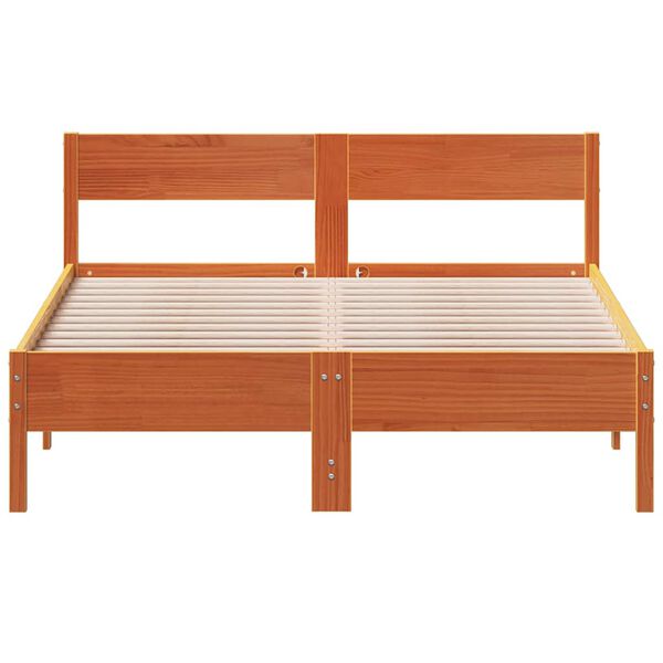 vidaXL Bed Frame without Mattress Wax Brown 160x200 cm Solid Wood Pine