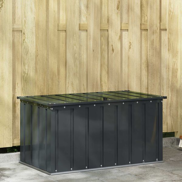 vidaXL Garden Storage Box Black 101 x 56.5 x 50 cm Steel