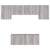 vidaXL 6 Piece TV Wall Units Grey Sonoma Engineered Wood