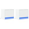 vidaXL Wall-mounted Bedside Cabinets with LED Lights 2 pcs White