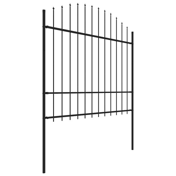 vidaXL Garden Fence Woerden with Spear Top Steel 170x175 cm Black