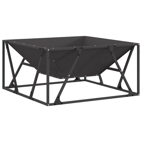 vidaXL Fire Pit Black 80 x 80 x 40 cm Steel