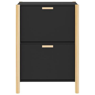 vidaXL Shoe Cabinet Black 57.5x33x80 cm Engineered Wood