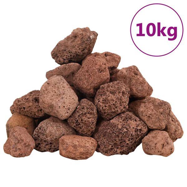 vidaXL Volcanic Rocks 10 kg Red 3-5 cm