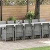 vidaXL Garden Dining Set with Cushions 17 pcs Light Grey PP