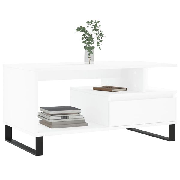 vidaXL Coffee Table White 90x49x45 cm Engineered Wood