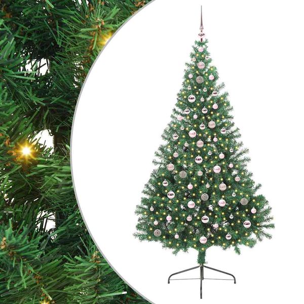 vidaXL Artificial Pre-lit Christmas Tree Green 240 cm PVC
