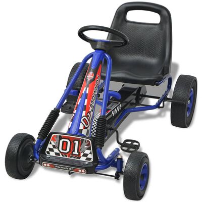 vidaXL Pedal Go Kart with Adjustable Seat Blue