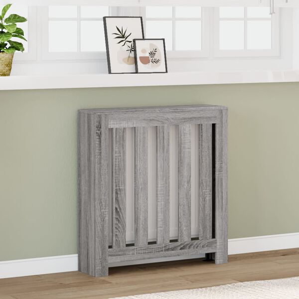 vidaXL Radiator Cover Grey Sonoma 78x20x82 cm Engineered Wood