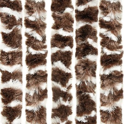 vidaXL Fly Curtain Brown and White 56x200 cm Chenille