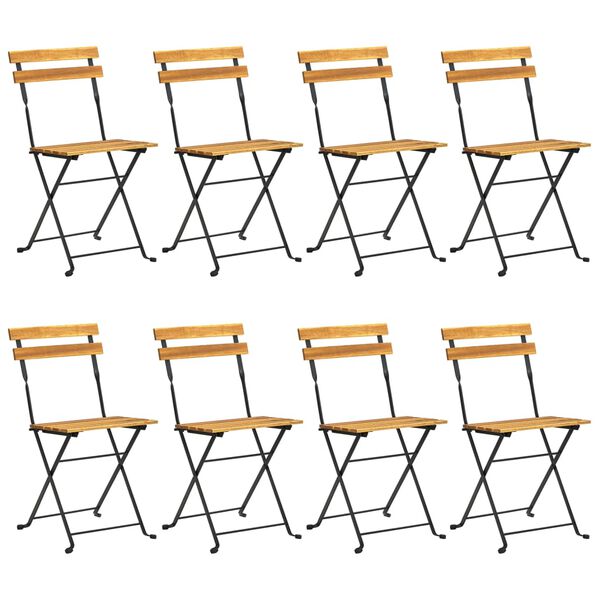 vidaXL 9 Piece Folding Outdoor Dining Set Solid Acacia Wood