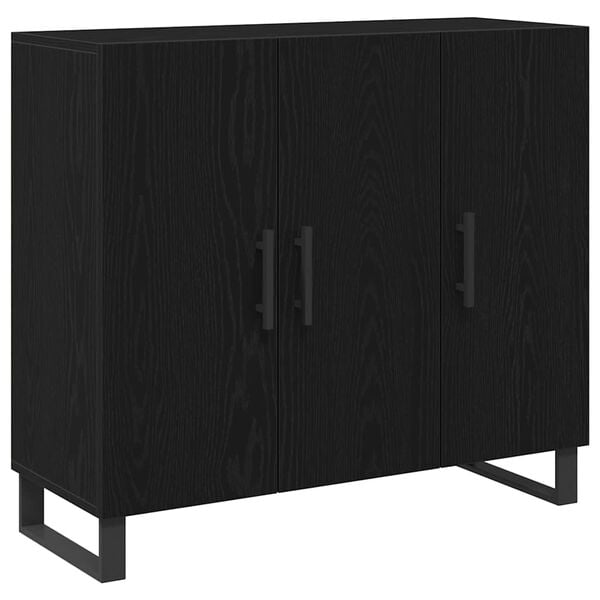 vidaXL Sideboard Black Oak 90 x 34 x 80 cm Engineered Wood