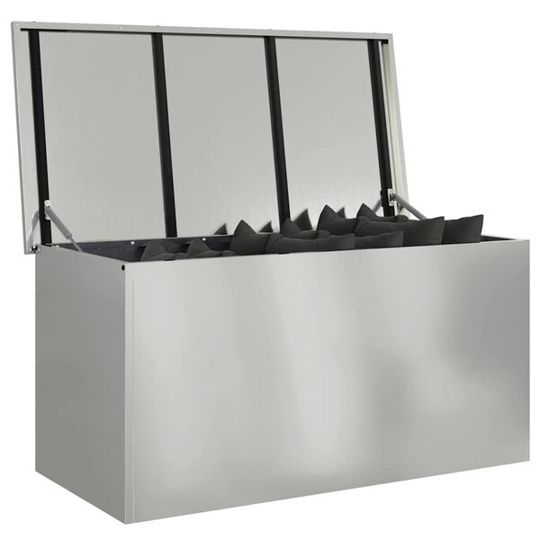 vidaXL Outdoor Storage Box Silver 100 x 50.5 x 50 cm Steel