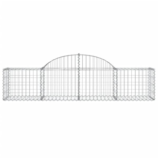 vidaXL Arched Gabion Baskets 7 pcs 200x50x40/60 cm Galvanised Iron
