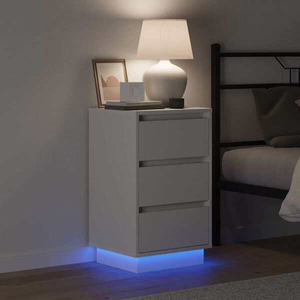 vidaXL Bedside Cabinet White 39 x 34.5 x 65 cm Engineered wood