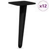 vidaXL Standing Feet 12 pcs Black 56 x 56 x 100 mm Iron