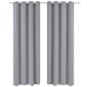 vidaXL Blackout Curtains 2 pcs with Metal Eyelets 135x175 cm Grey