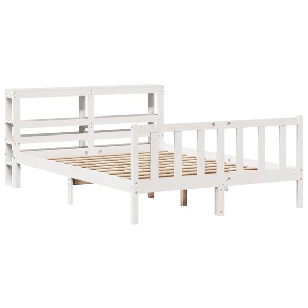 vidaXL Bed Frame without Mattress White 120x200 cm Solid Wood Pine
