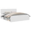 vidaXL Bed Frame with Headboard White 200 x 200 cm Solid Pine Wood