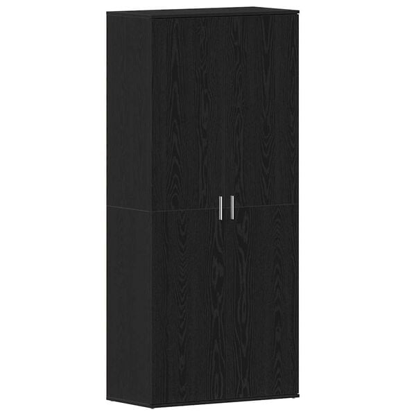 vidaXL Shoe Cabinet Black Oak 80 x 39 x 178 cm Engineered Wood