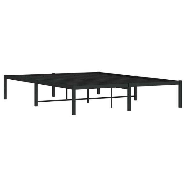 vidaXL Metal Bed Frame without Mattress Black 140x200cm