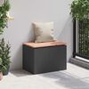 vidaXL Garden Bench Black 60 x 40 x 43 cm Solid Douglas Wood and Steel