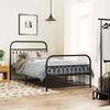 vidaXL Metal Bed Frame without Mattress with Footboard Black 107x203cm