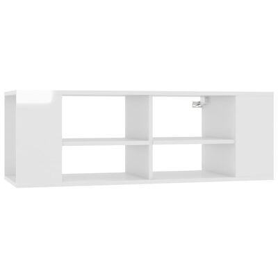vidaXL Wall-Mounted TV Cabinet High Gloss White 102x35x35 cm Engineered Wood