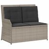 vidaXL Garden Bench with Cushion Light grey Poly rattan