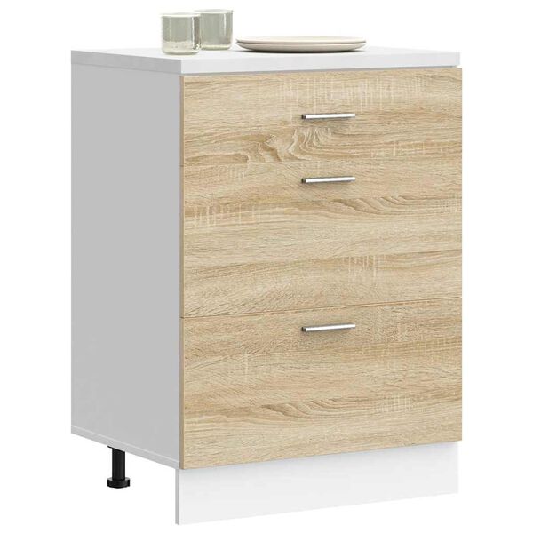 vidaXL Kitchen Base Cabinet Lyon Sonoma Oak Engineered Wood