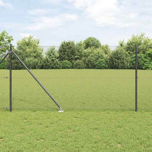 vidaXL Fence Post Grey 50 x 1 m (19 x 19 mm mesh) Steel and PVC