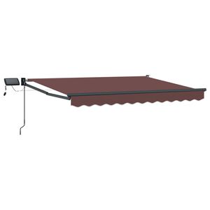vidaXL Manual Retractable Awning with LEDs Brown 2.5 x 2 m