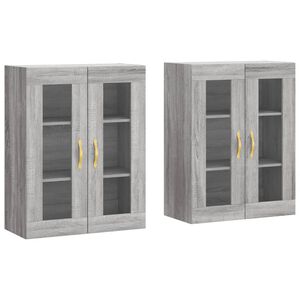 vidaXL Wall Mounted Cabinets 2 pcs Grey Sonoma Engineered Wood