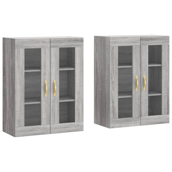 vidaXL Wall Mounted Cabinets 2 pcs Grey Sonoma Engineered Wood